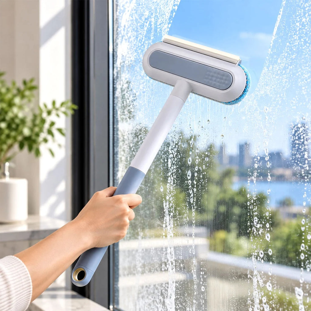 NESTEASE Multifunctional Window Cleaning Brush with Wiper