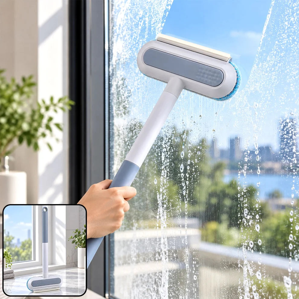 NESTEASE Multifunctional Window Cleaning Brush with Wiper