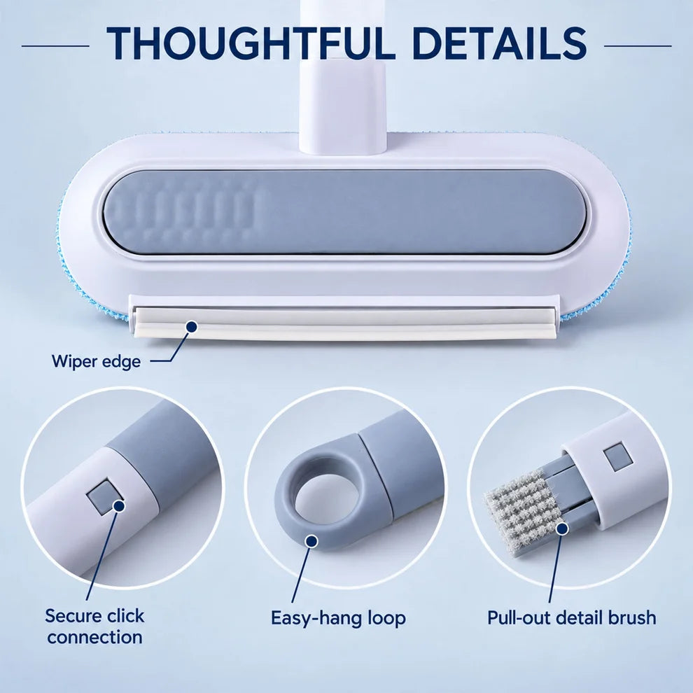 NESTEASE Multifunctional Window Cleaning Brush with Wiper