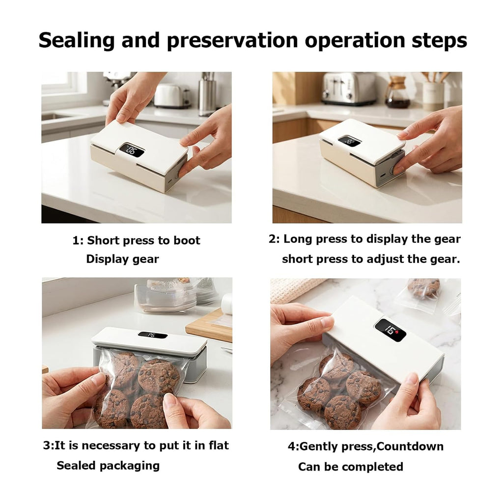 NESTEASE 2-in-1 Rechargeable Mini Bag Sealer with Cutter