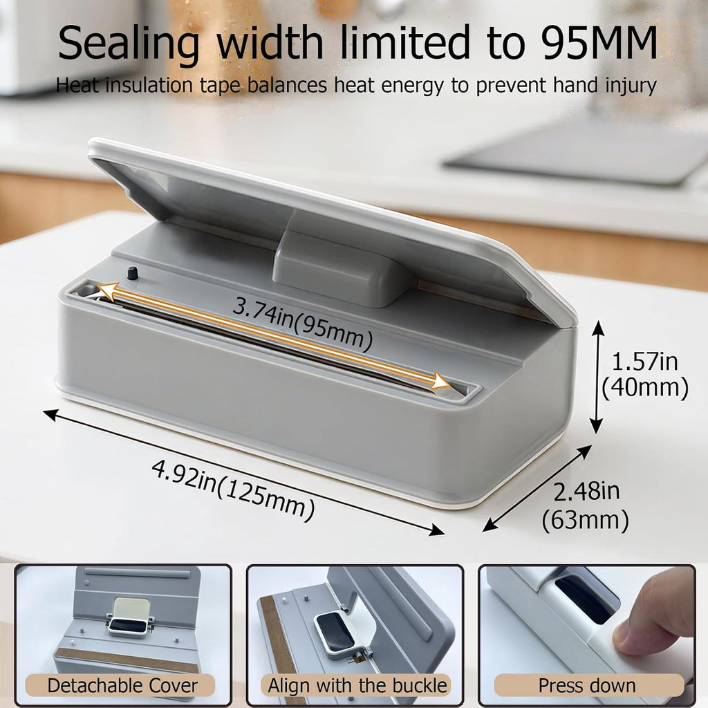 NESTEASE 2-in-1 Rechargeable Mini Bag Sealer with Cutter