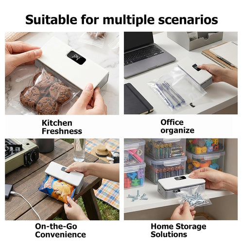 NESTEASE 2-in-1 Rechargeable Mini Bag Sealer with Cutter